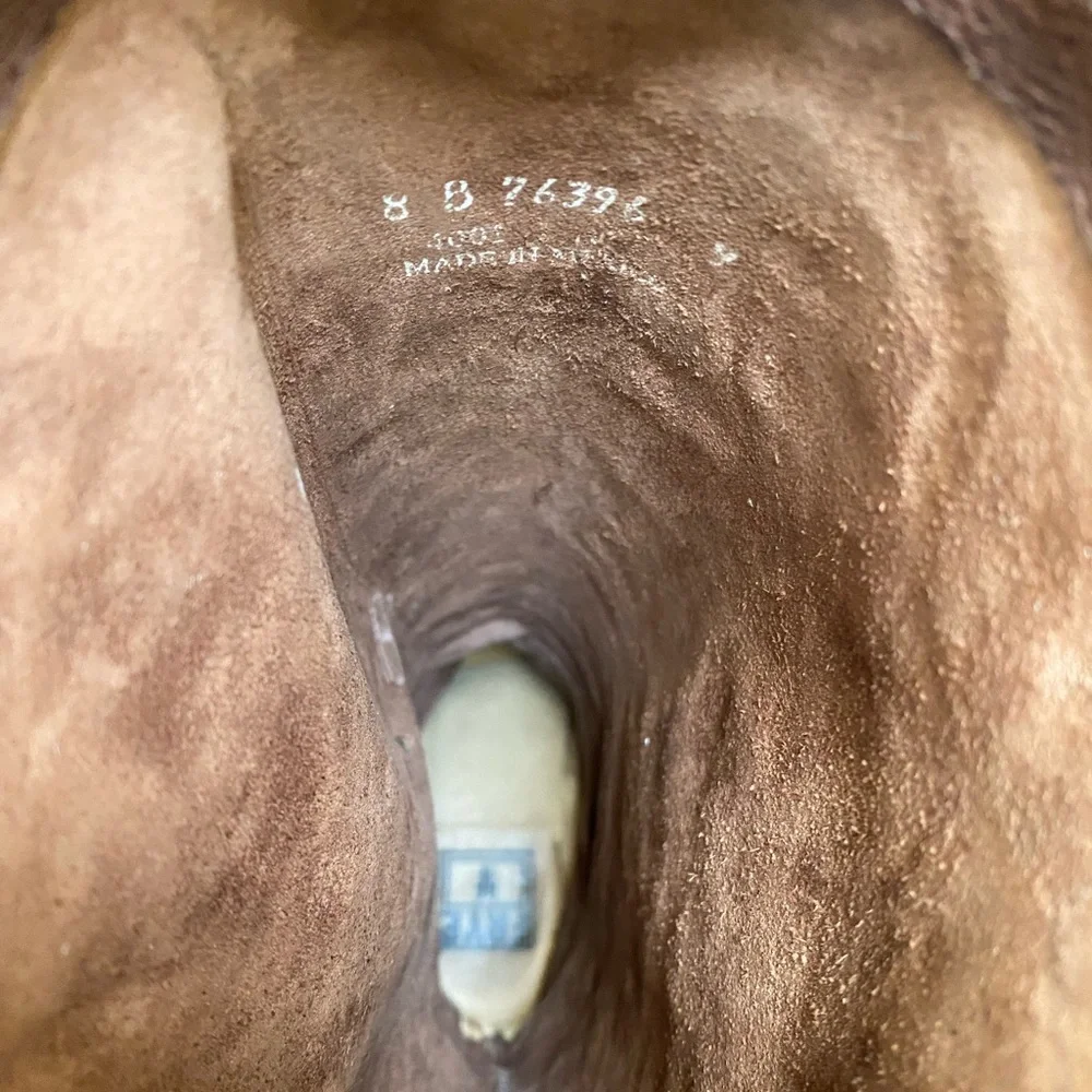 Frye Knee High Heeled Boot in Brown Leather - Picture 10 of 13